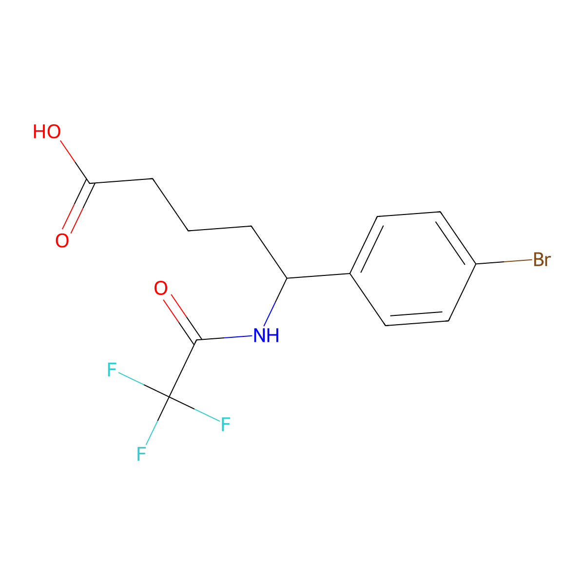 5-(4-Bromophenyl)-5-(2,2,2-trifluoroacetamido)pentanoic acid molecular structure, CAS 2757958-45-3