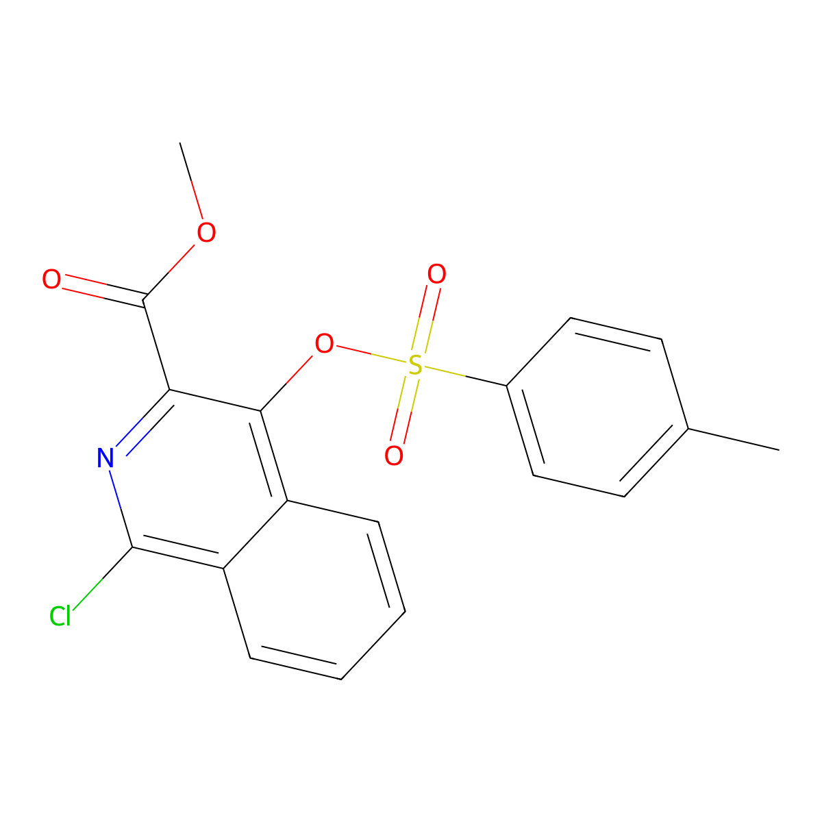 Methyl 1-chloro-4-[(4-methylbenzenesulfonyl)oxy]isoquinoline-3-carboxylate molecular structure, CAS 2757958-49-7