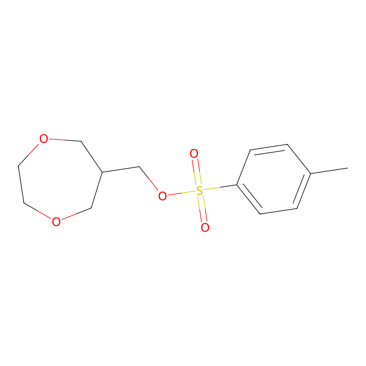(1,4-Dioxepan-6-yl)methyl 4-methylbenzene-1-sulfonate molecular structure, CAS 2757958-51-1