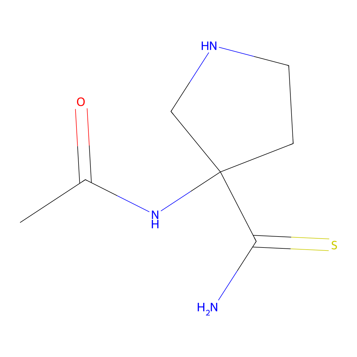 N-(3-carbamothioylpyrrolidin-3-yl)acetamide molecular structure, CAS 2757958-56-6