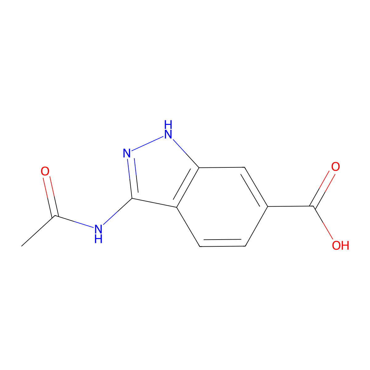 3-acetamido-1H-indazole-6-carboxylic acid molecular structure, CAS 2757958-63-5