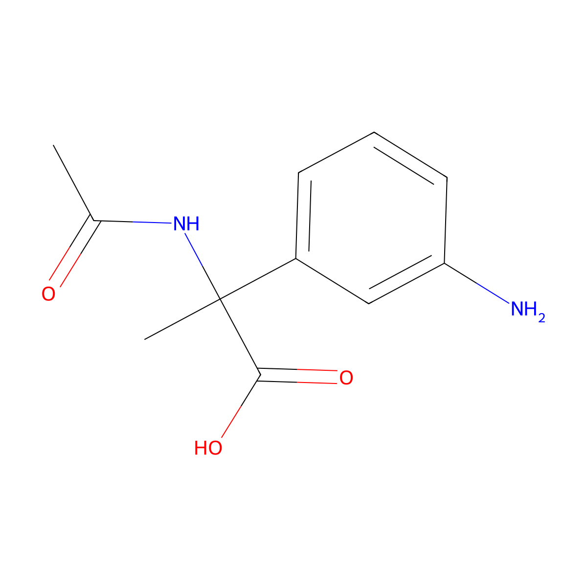 2-(3-Aminophenyl)-2-acetamidopropanoic acid molecular structure, CAS 2757958-64-6