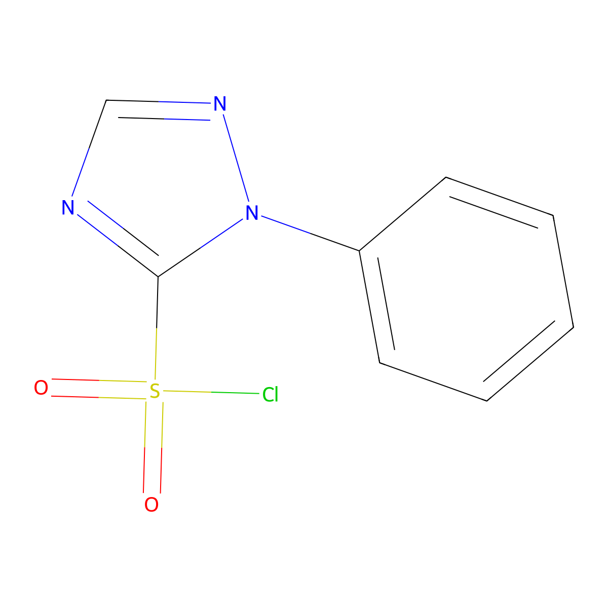 1-phenyl-1H-1,2,4-triazole-5-sulfonyl chloride molecular structure, CAS 2757958-70-4