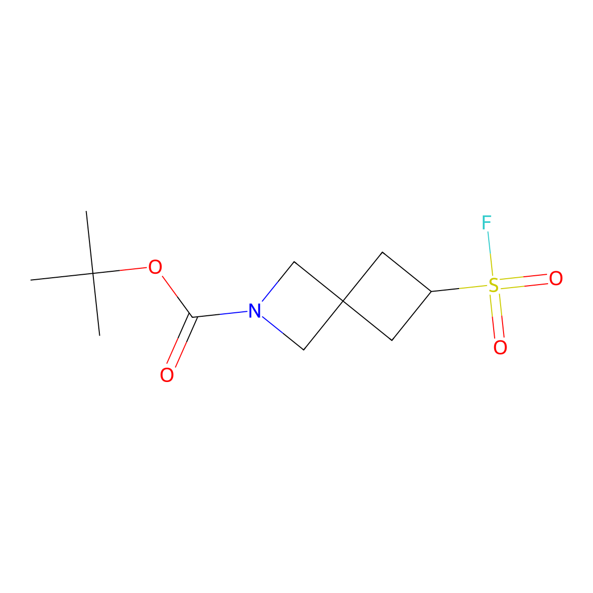 Tert-butyl 6-(fluorosulfonyl)-2-azaspiro[3.3]heptane-2-carboxylate molecular structure, CAS 2757958-71-5