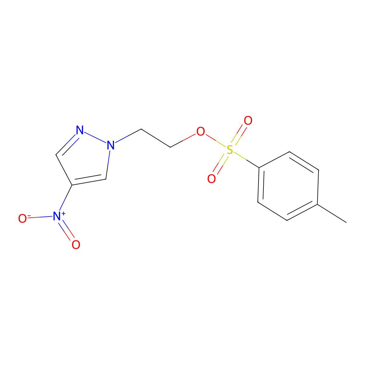 2-(4-nitro-1H-pyrazol-1-yl)ethyl 4-methylbenzene-1-sulfonate molecular structure, CAS 2757958-81-7