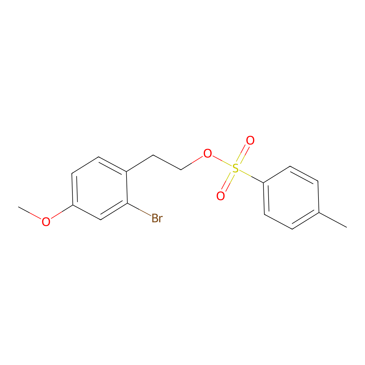 2-(2-Bromo-4-methoxyphenyl)ethyl 4-methylbenzene-1-sulfonate molecular structure, CAS 2757958-89-5