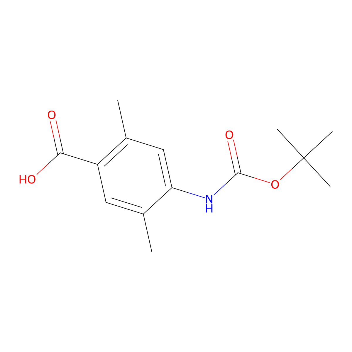 4-{[(Tert-butoxy)carbonyl]amino}-2,5-dimethylbenzoic acid molecular structure, CAS 2757958-93-1