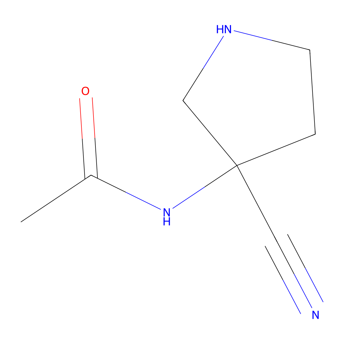 N-(3-cyanopyrrolidin-3-yl)acetamide molecular structure, CAS 2757959-00-3