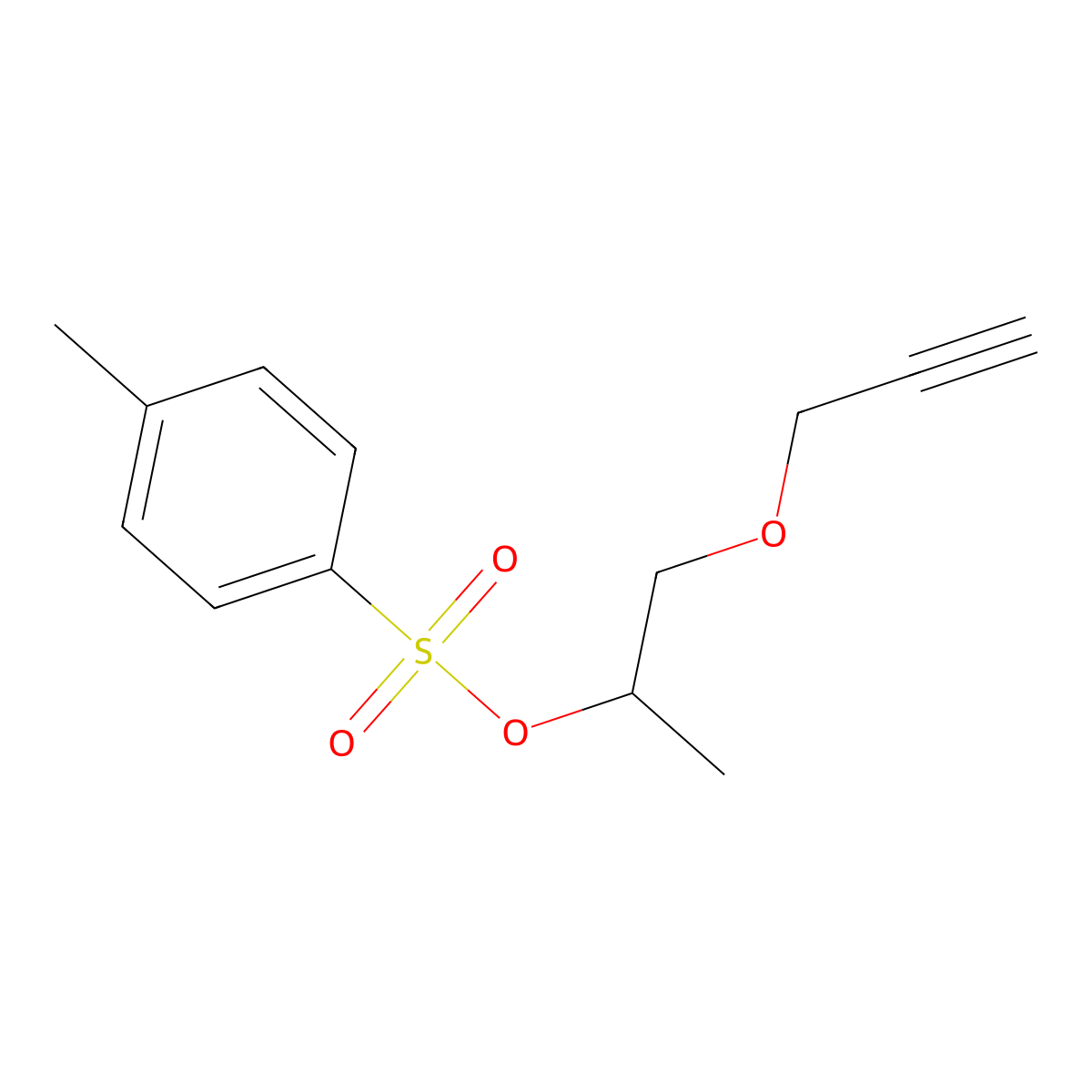 1-(Prop-2-yn-1-yloxy)propan-2-yl 4-methylbenzene-1-sulfonate molecular structure, CAS 2757959-05-8