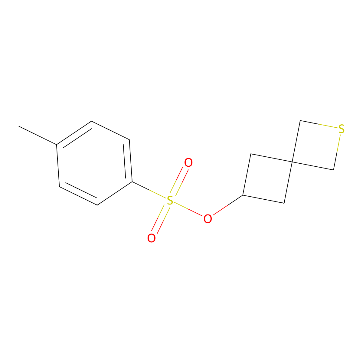 2-Thiaspiro[3.3]heptan-6-yl 4-methylbenzene-1-sulfonate molecular structure, CAS 2757959-09-2