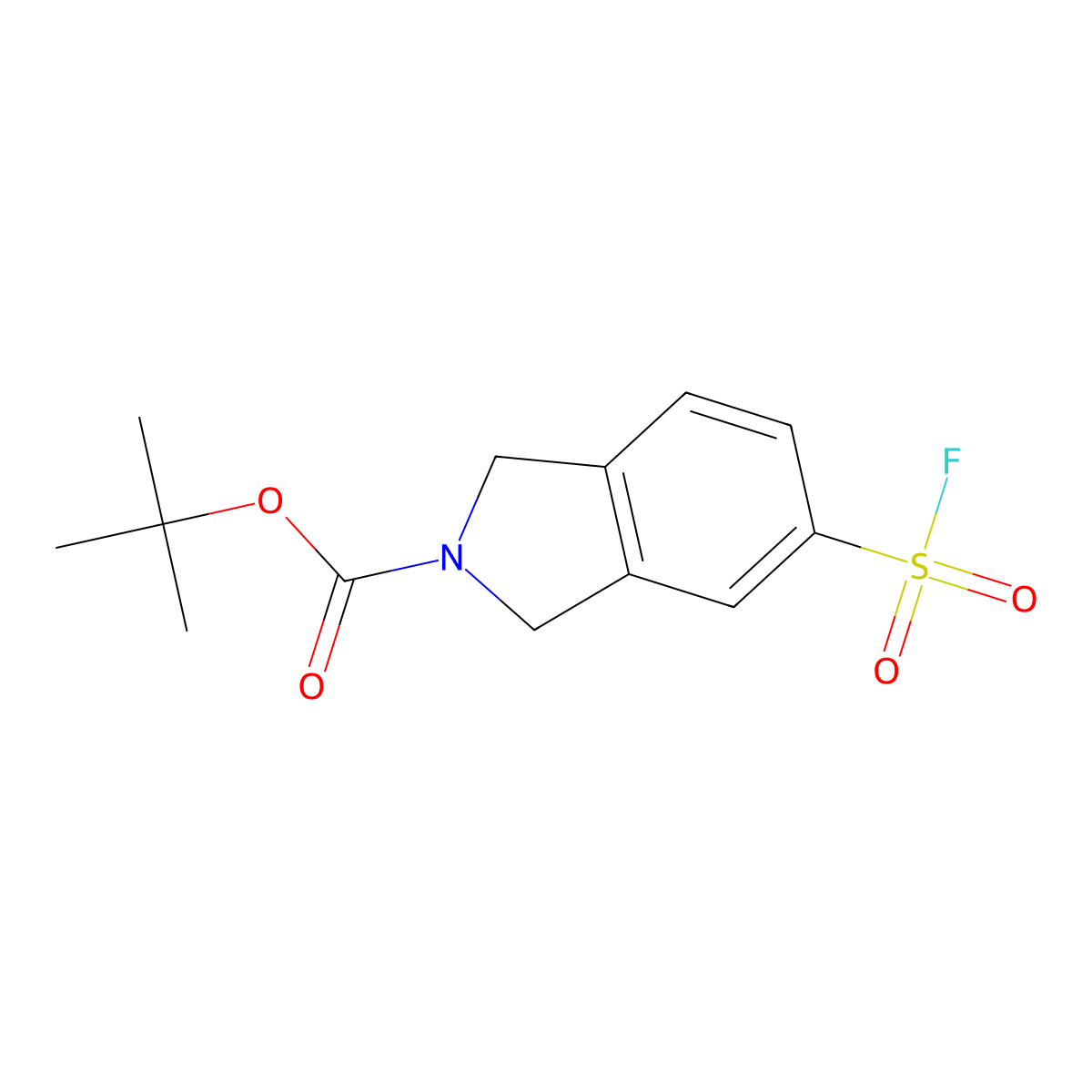 tert-butyl 5-(fluorosulfonyl)-2,3-dihydro-1H-isoindole-2-carboxylate molecular structure, CAS 2757959-12-7