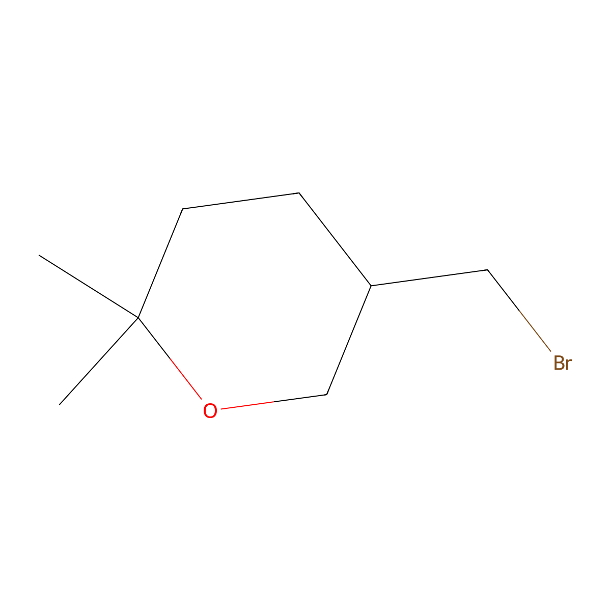 5-(Bromomethyl)-2,2-dimethyloxane molecular structure, CAS 2757959-19-4
