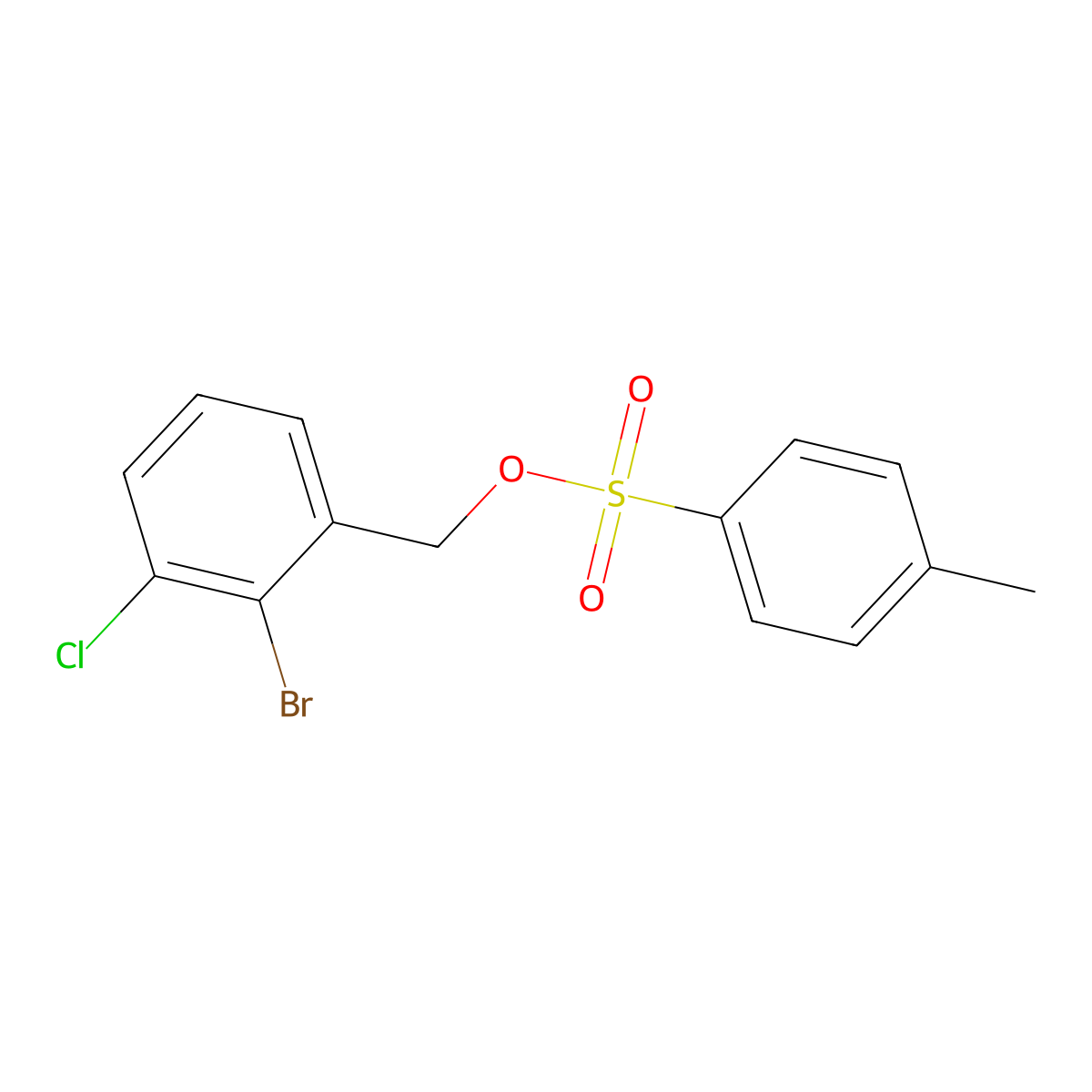 (2-Bromo-3-chlorophenyl)methyl 4-methylbenzene-1-sulfonate molecular structure, CAS 2757959-20-7