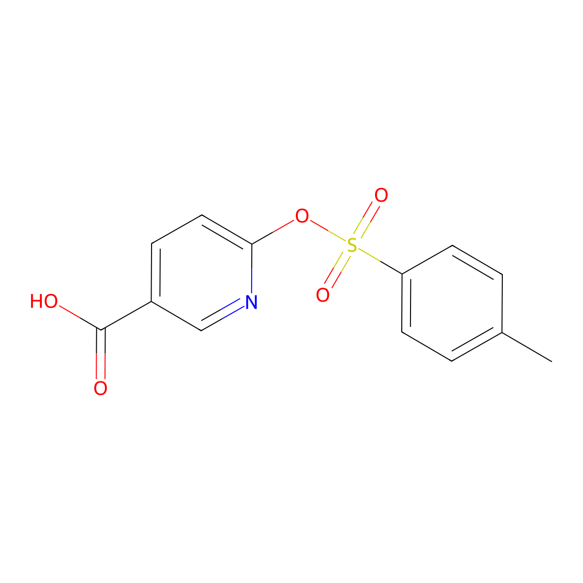 6-[(4-Methylbenzenesulfonyl)oxy]pyridine-3-carboxylic acid molecular structure, CAS 2757959-30-9