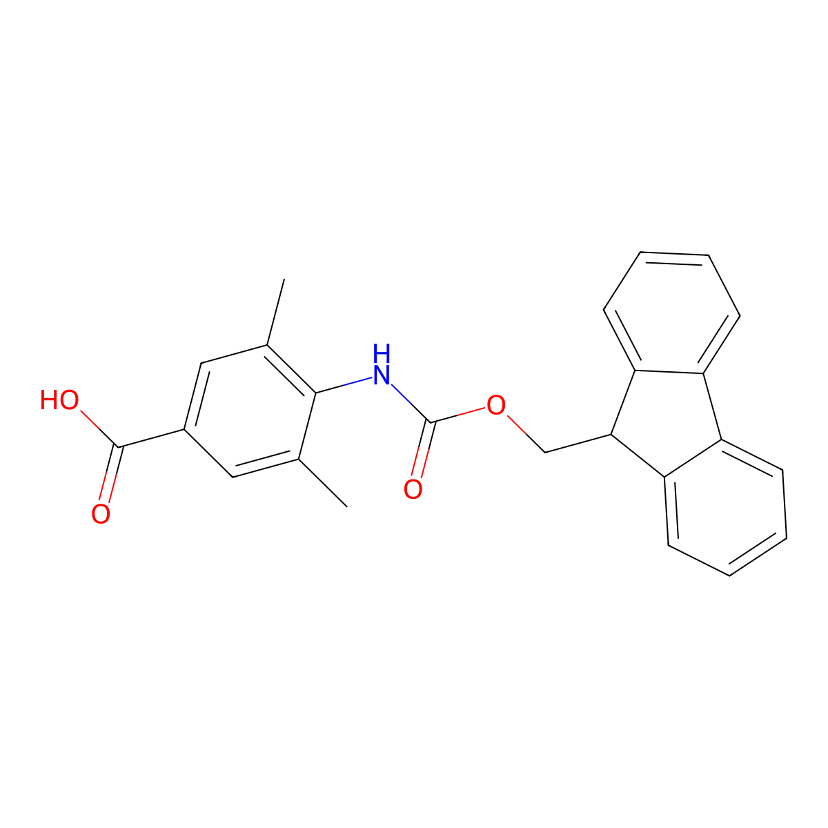 4-({[(9H-fluoren-9-yl)methoxy]carbonyl}amino)-3,5-dimethylbenzoic acid molecular structure, CAS 2757959-33-2