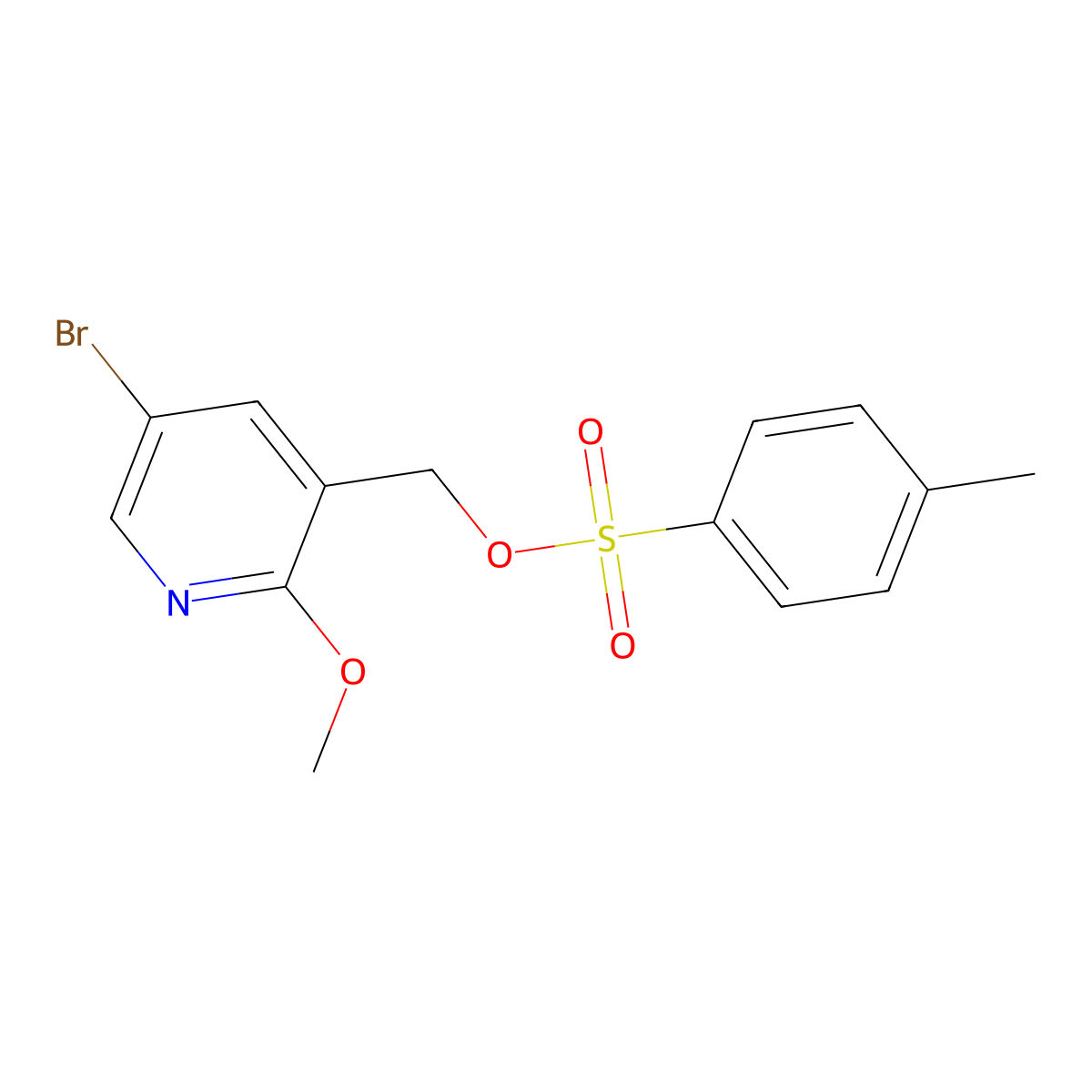 (5-Bromo-2-methoxypyridin-3-yl)methyl 4-methylbenzene-1-sulfonate molecular structure, CAS 2757959-37-6