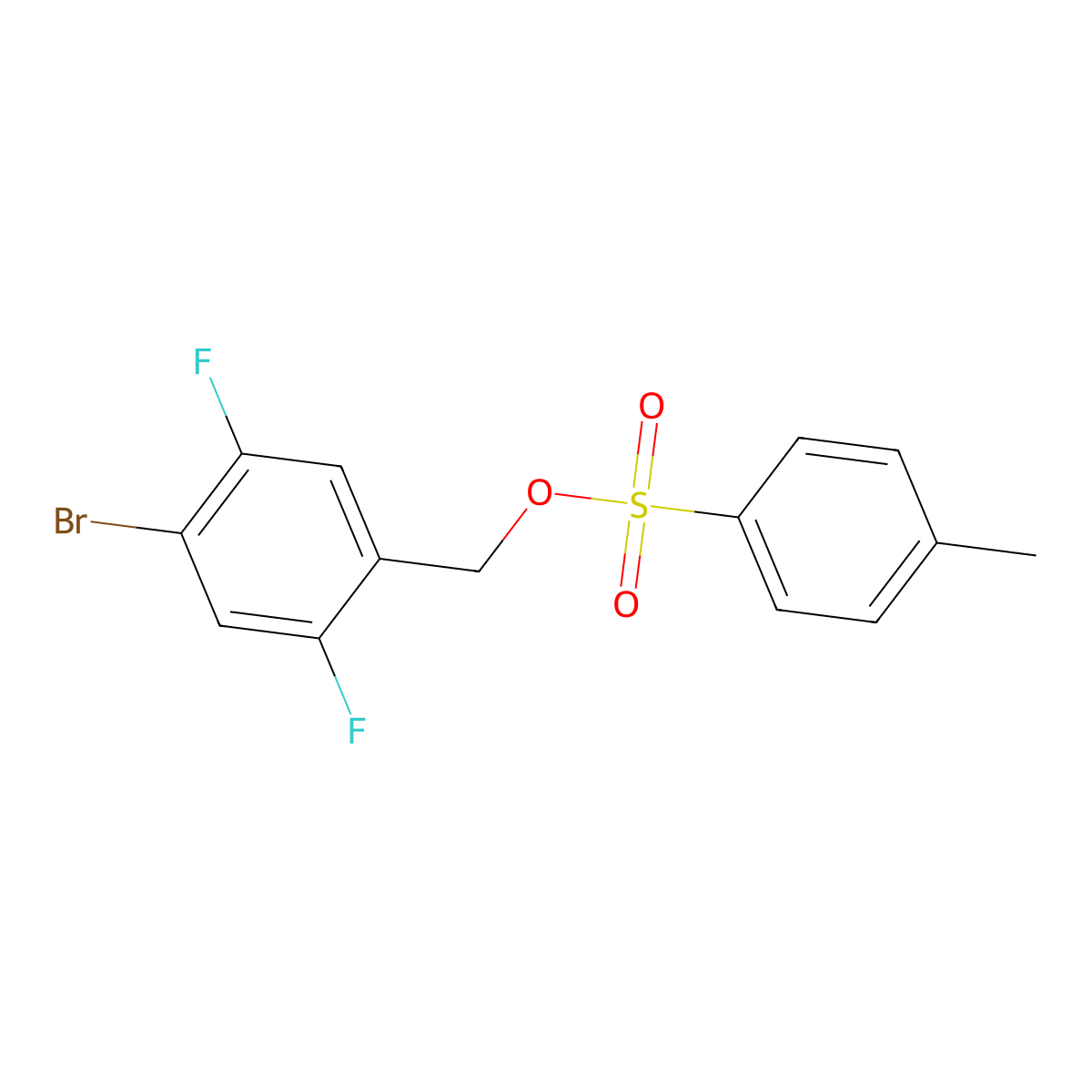 (4-Bromo-2,5-difluorophenyl)methyl 4-methylbenzene-1-sulfonate molecular structure, CAS 2757959-42-3