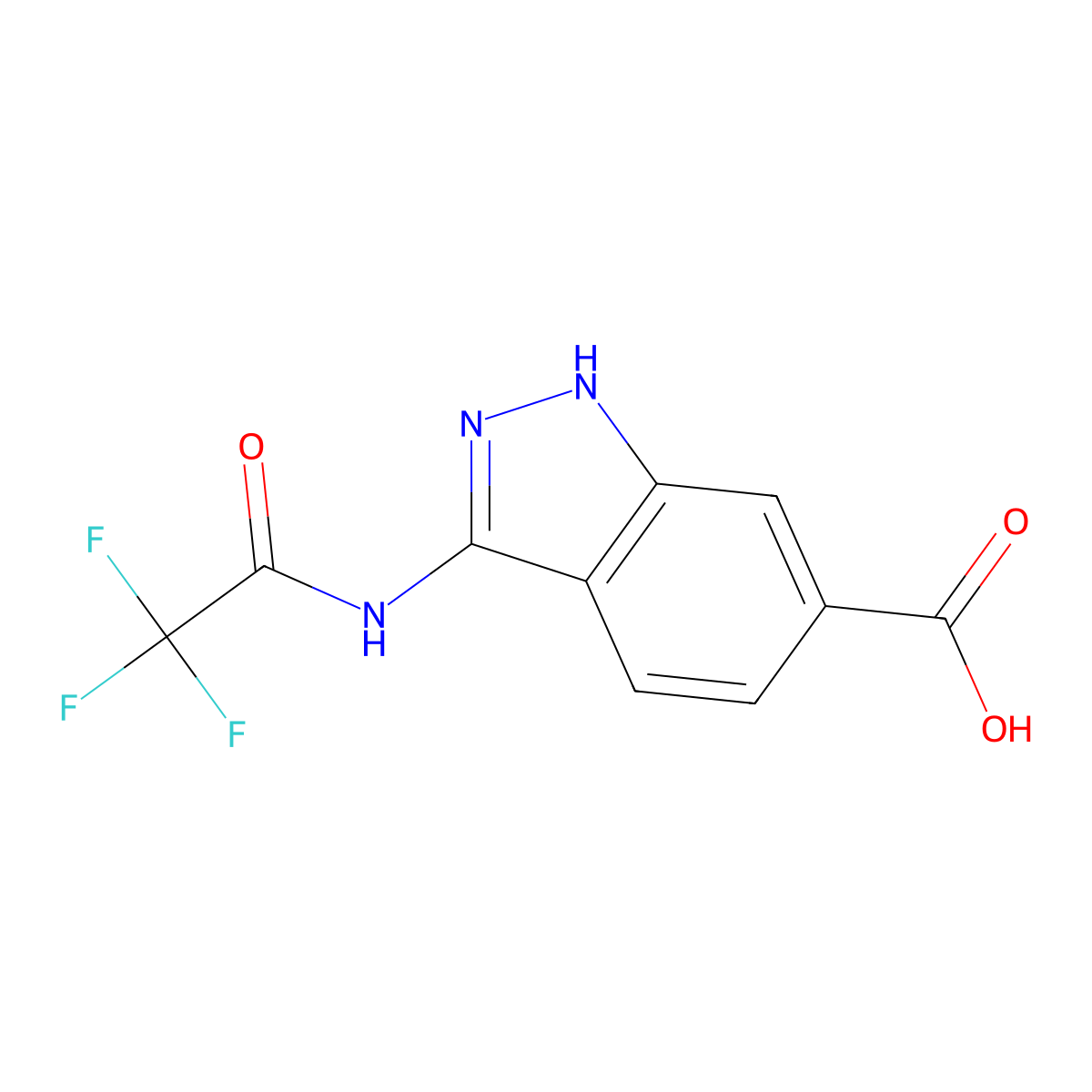 3-(2,2,2-trifluoroacetamido)-1H-indazole-6-carboxylic acid molecular structure, CAS 2757959-43-4