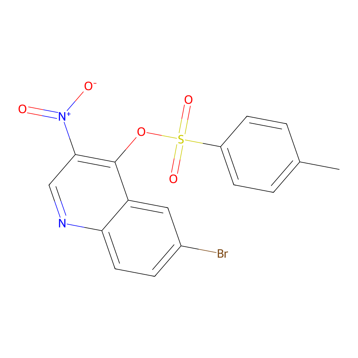 6-Bromo-3-nitroquinolin-4-yl 4-methylbenzene-1-sulfonate molecular structure, CAS 2757959-55-8