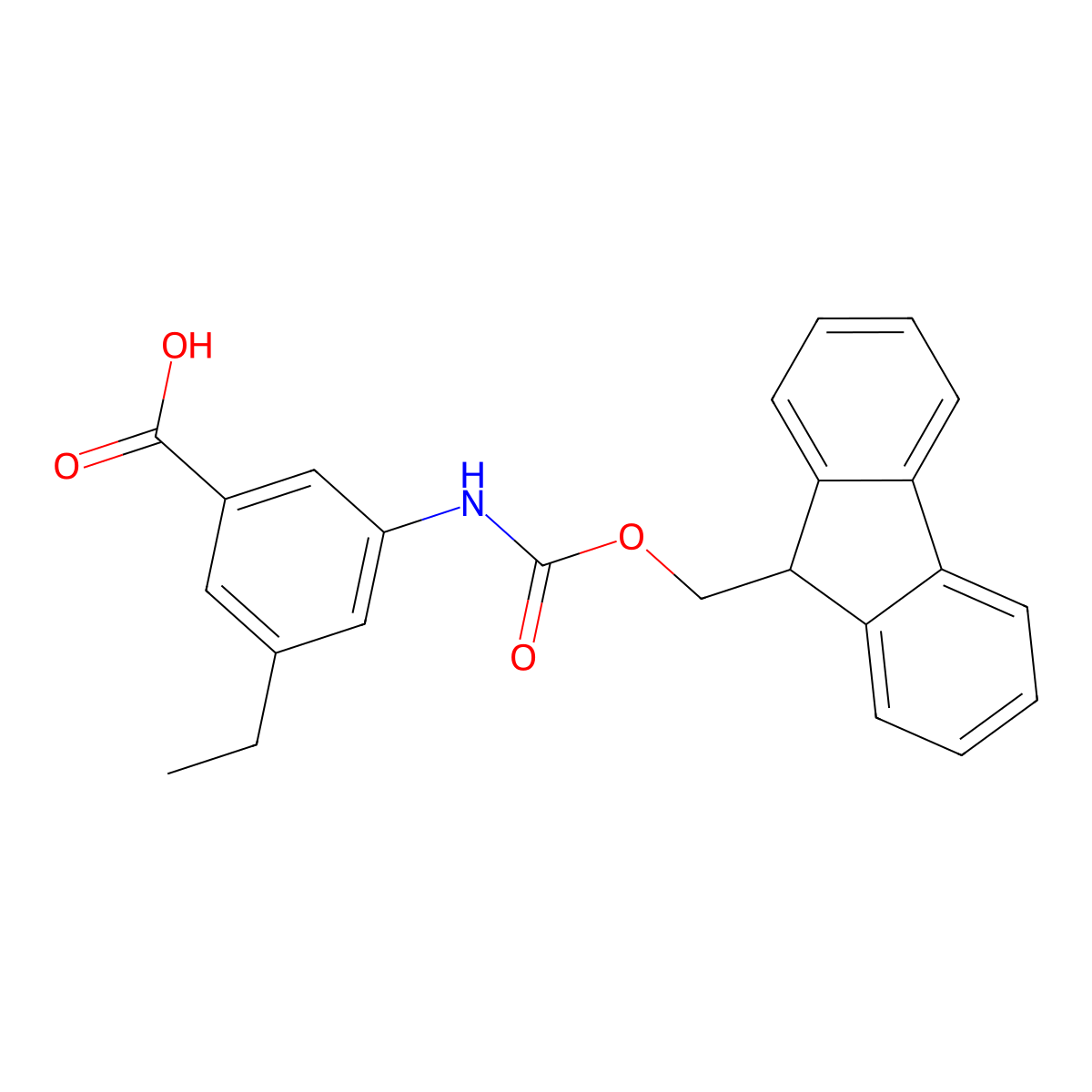 3-ethyl-5-({[(9H-fluoren-9-yl)methoxy]carbonyl}amino)benzoic acid molecular structure, CAS 2757959-57-0