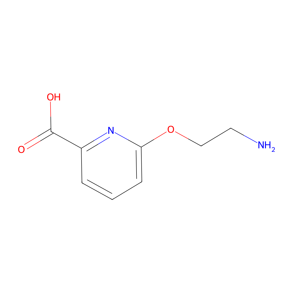 6-(2-Aminoethoxy)pyridine-2-carboxylic acid molecular structure, CAS 2757959-66-1