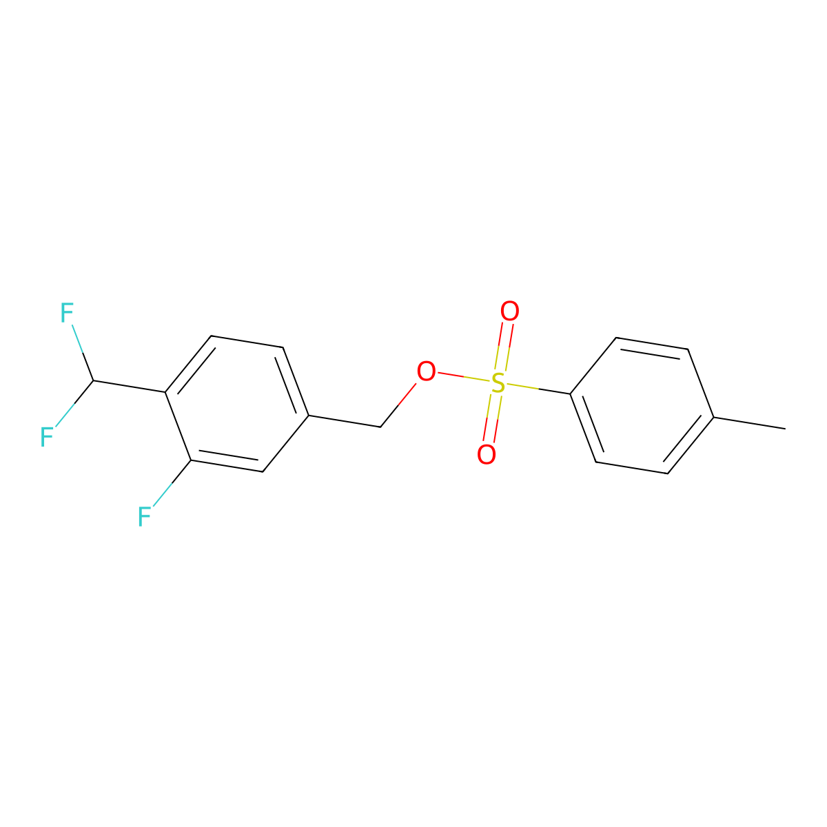 [4-(Difluoromethyl)-3-fluorophenyl]methyl 4-methylbenzene-1-sulfonate molecular structure, CAS 2757959-72-9