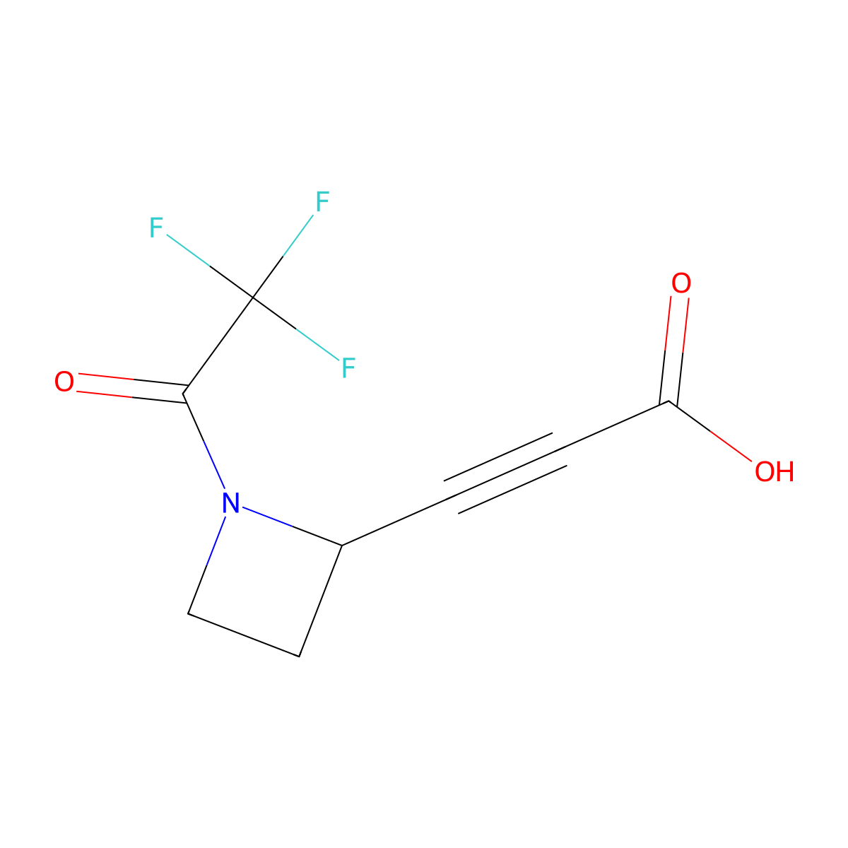 3-[1-(2,2,2-Trifluoroacetyl)azetidin-2-yl]prop-2-ynoic acid molecular structure, CAS 2757959-80-9