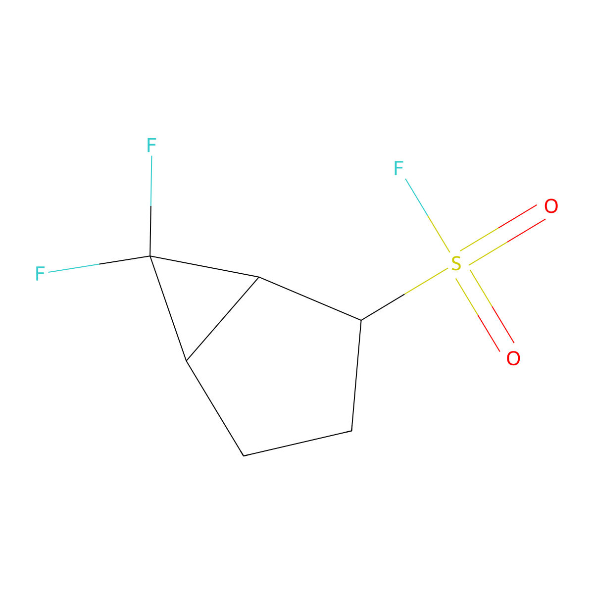 6,6-Difluorobicyclo[3.1.0]hexane-2-sulfonyl fluoride molecular structure, CAS 2757959-84-3