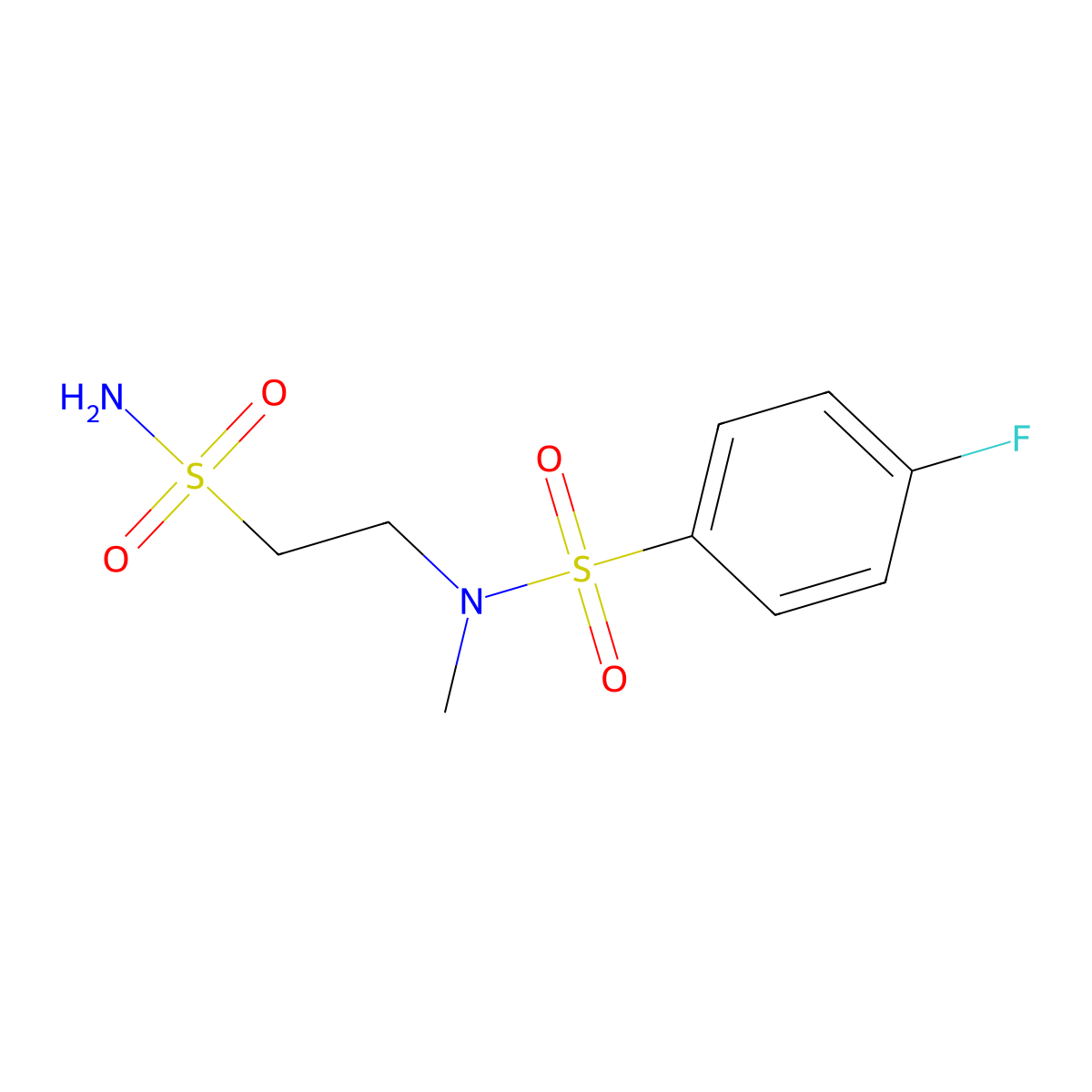 2-(N-methyl4-fluorobenzenesulfonamido)ethane-1-sulfonamide molecular structure, CAS 2757959-86-5