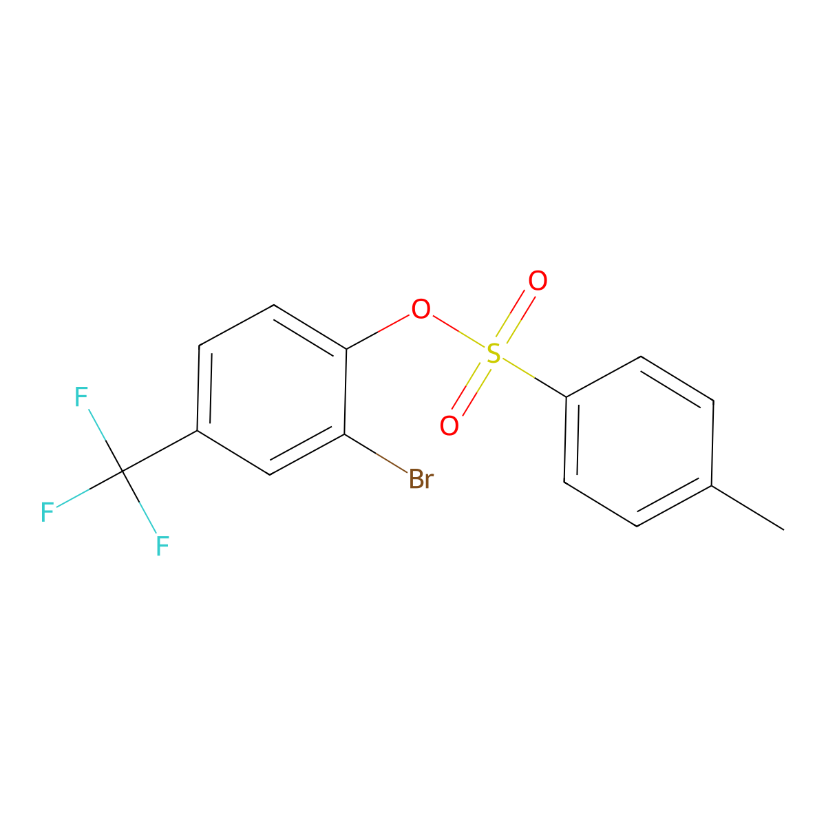 2-Bromo-4-(trifluoromethyl)phenyl 4-methylbenzene-1-sulfonate molecular structure, CAS 2757959-90-1