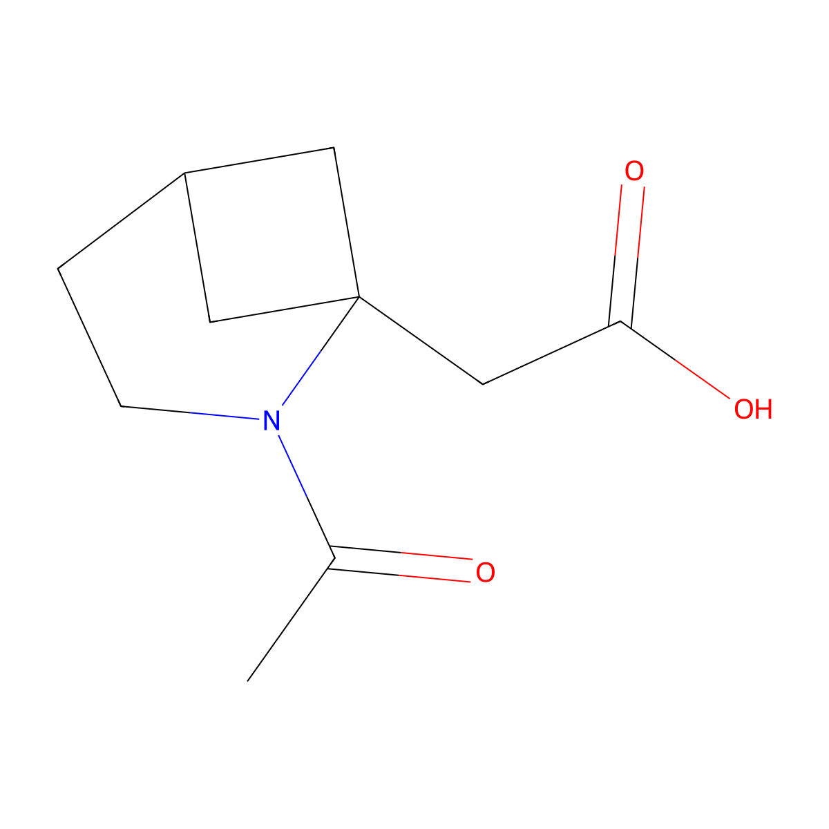 2-{2-Acetyl-2-azabicyclo[3.1.1]heptan-1-yl}acetic acid molecular structure, CAS 2757959-93-4
