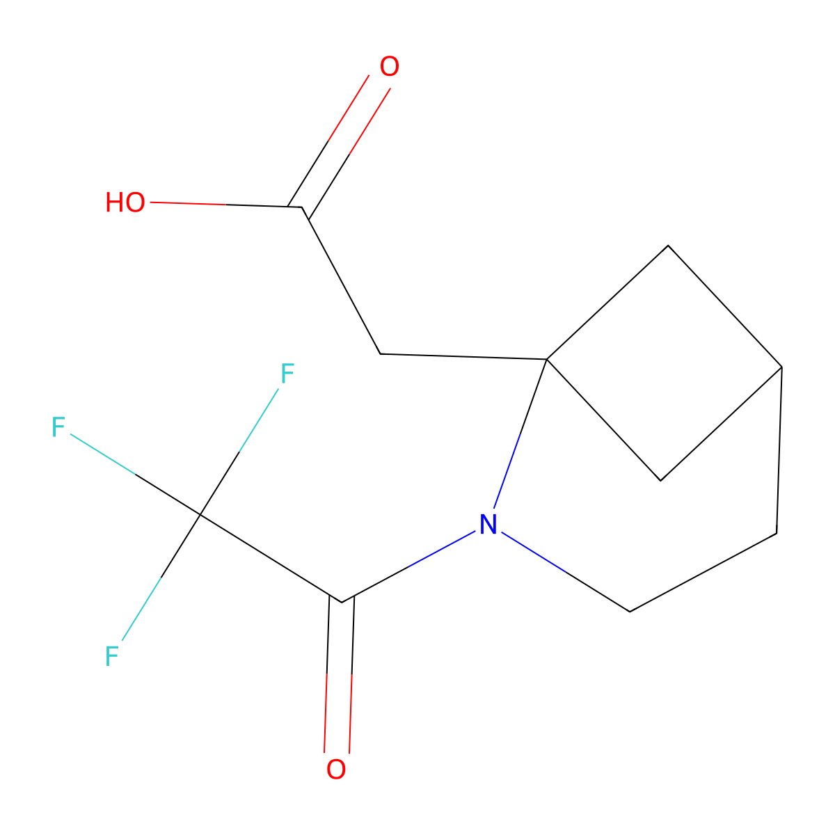 2-[2-(2,2,2-Trifluoroacetyl)-2-azabicyclo[3.1.1]heptan-1-yl]acetic acid molecular structure, CAS 2757959-96-7