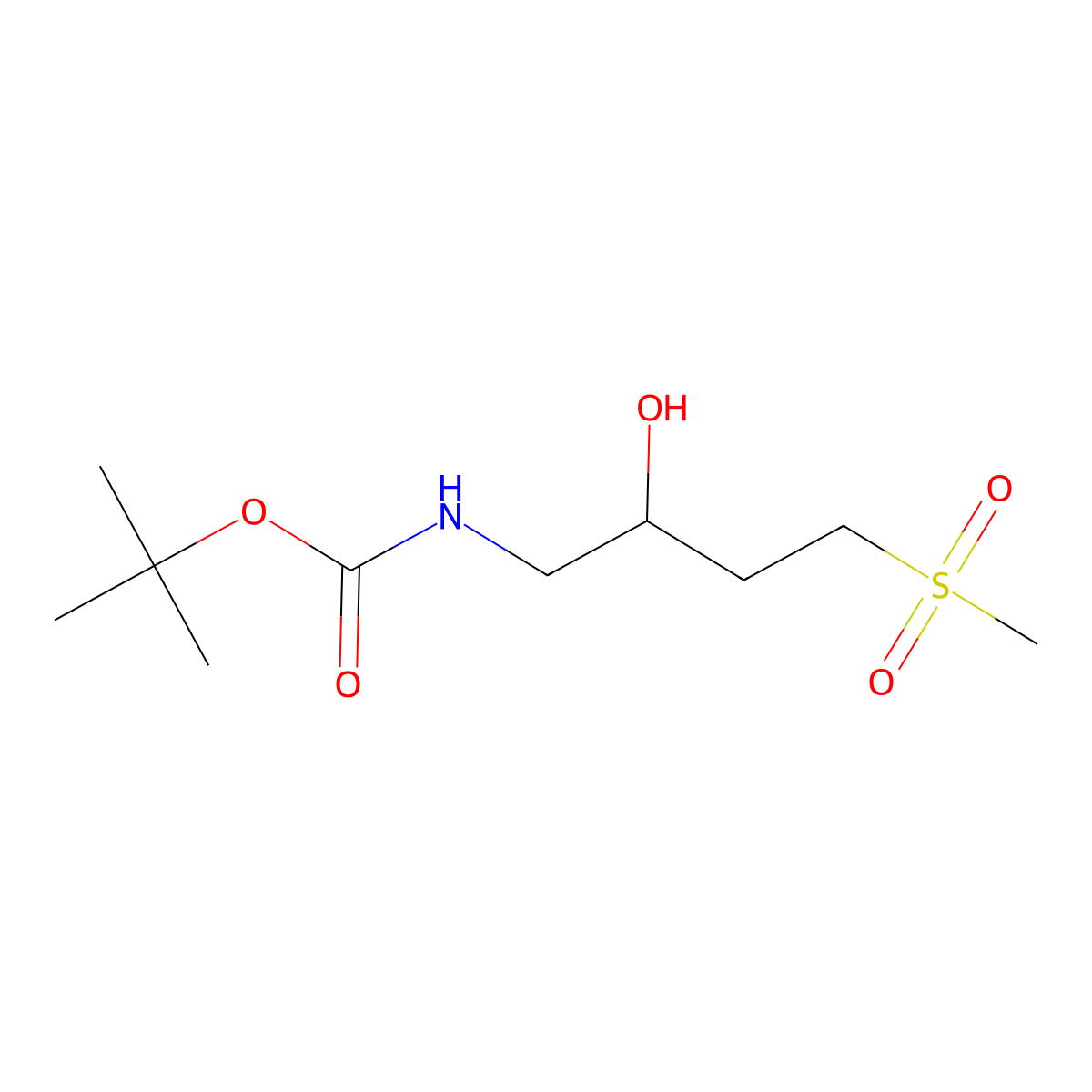 tert-butyl N-(2-hydroxy-4-methanesulfonylbutyl)carbamate molecular structure, CAS 2757959-98-9