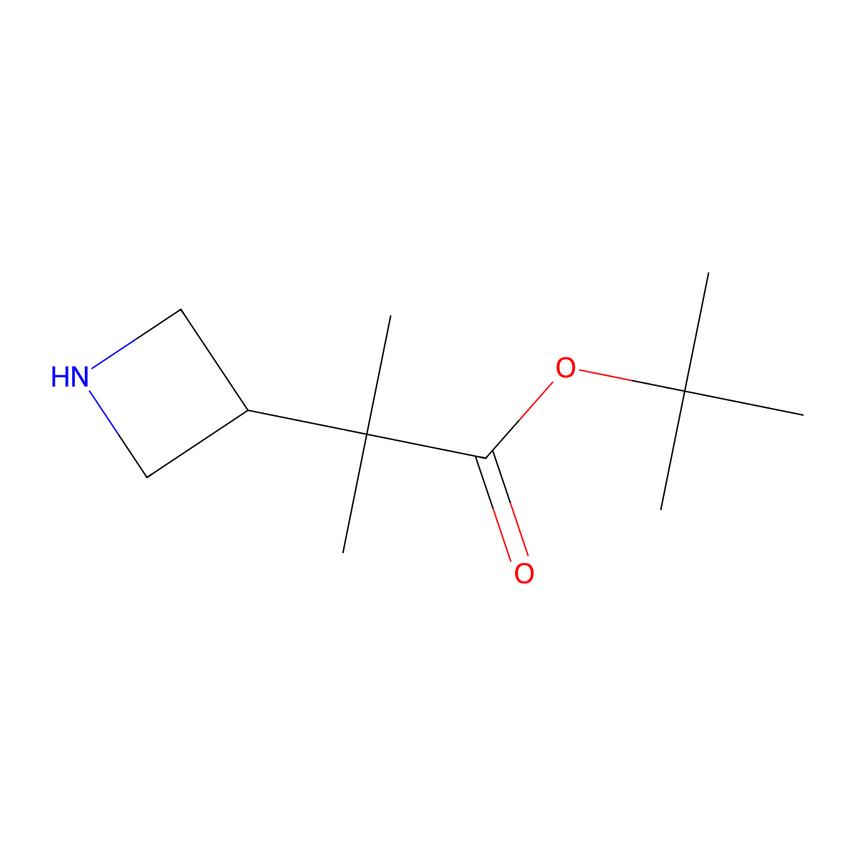 Tert-butyl 2-(azetidin-3-yl)-2-methylpropanoate molecular structure, CAS 2757959-99-0