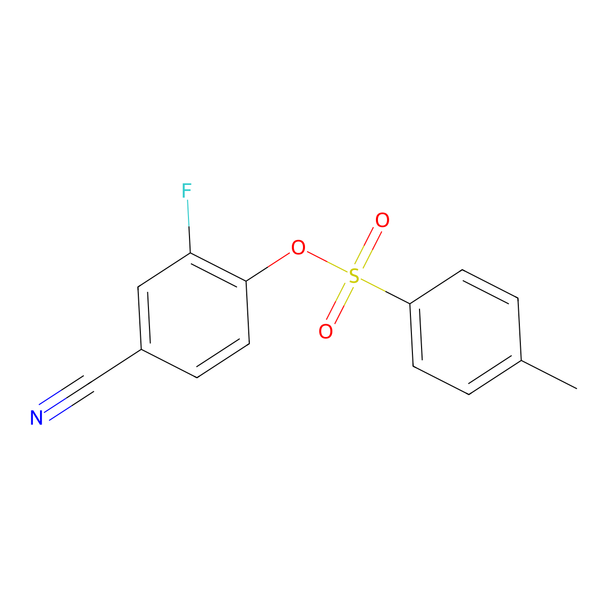 4-Cyano-2-fluorophenyl 4-methylbenzene-1-sulfonate molecular structure, CAS 2757960-02-2