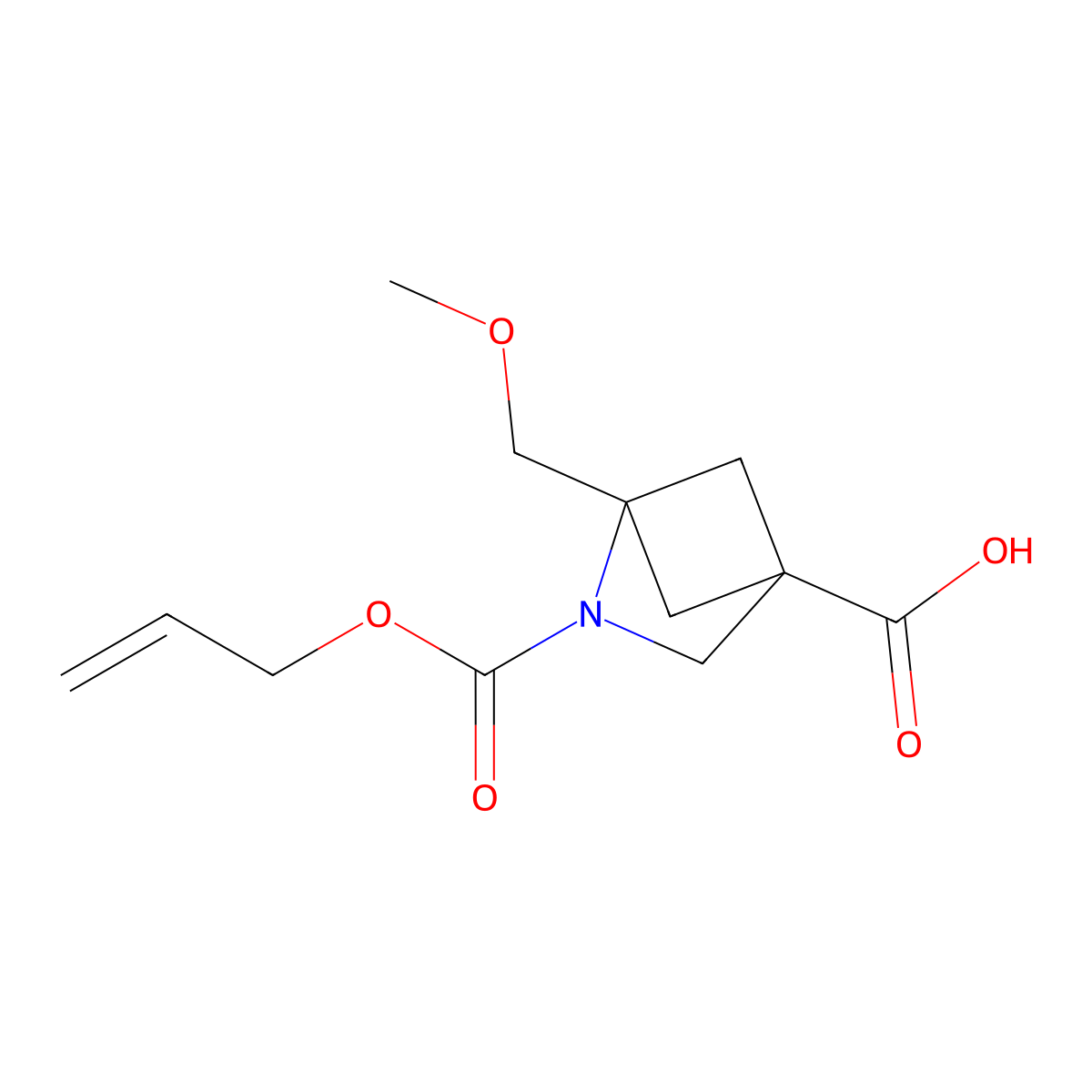 1-(Methoxymethyl)-2-[(prop-2-en-1-yloxy)carbonyl]-2-azabicyclo[2.1.1]hexane-4-carboxylic acid molecular structure, CAS 2757960-06-6