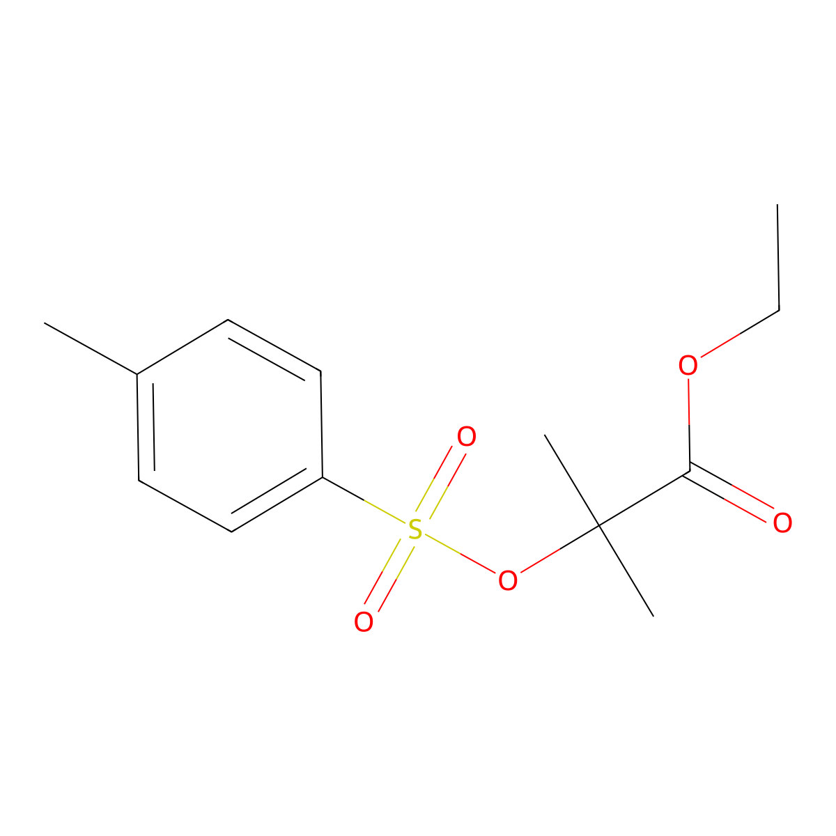 Ethyl 2-methyl-2-[(4-methylbenzenesulfonyl)oxy]propanoate molecular structure, CAS 2757961-02-5