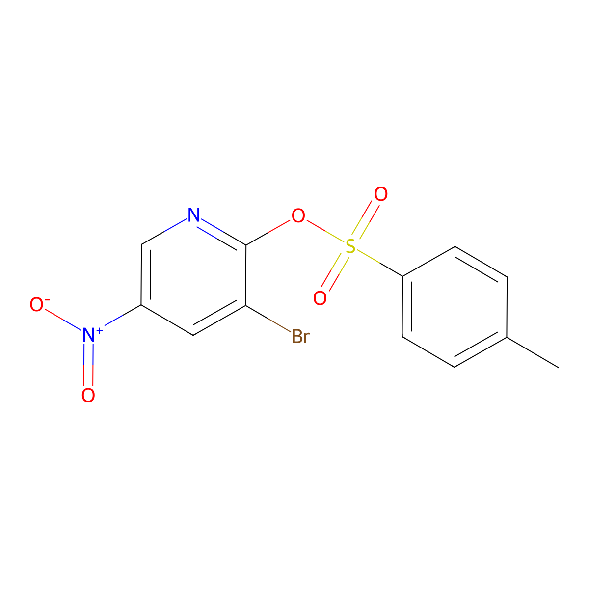 3-Bromo-5-nitropyridin-2-yl 4-methylbenzene-1-sulfonate molecular structure, CAS 2757961-05-8