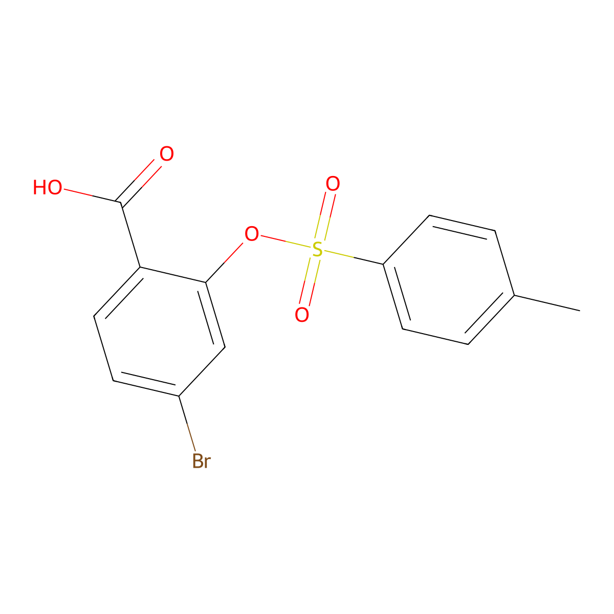 4-Bromo-2-[(4-methylbenzenesulfonyl)oxy]benzoic acid molecular structure, CAS 2757961-06-9
