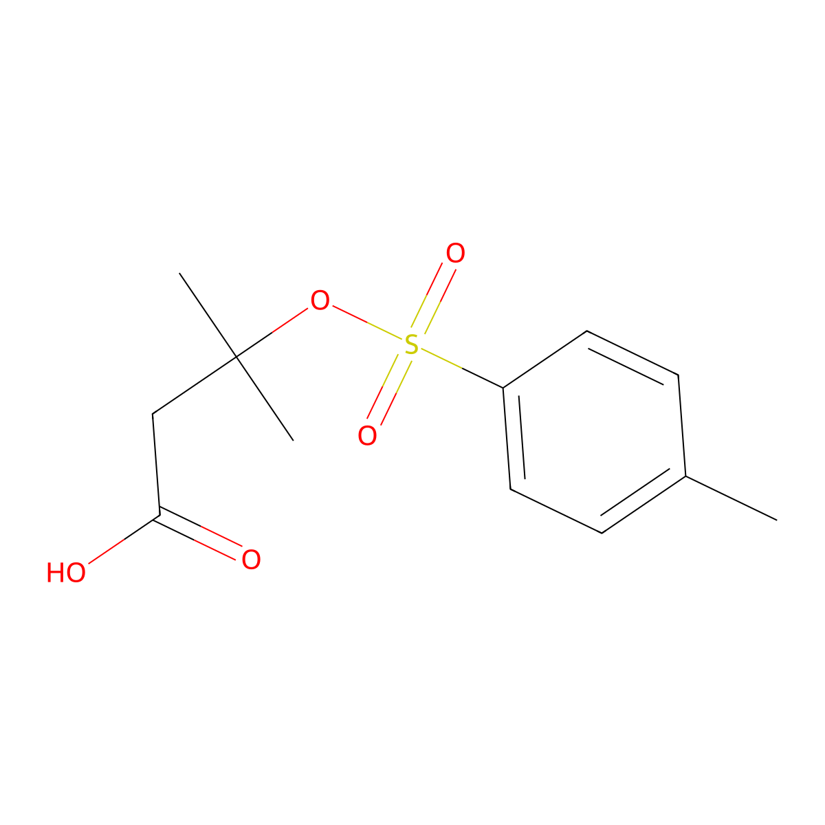3-Methyl-3-[(4-methylbenzenesulfonyl)oxy]butanoic acid molecular structure, CAS 2757961-21-8