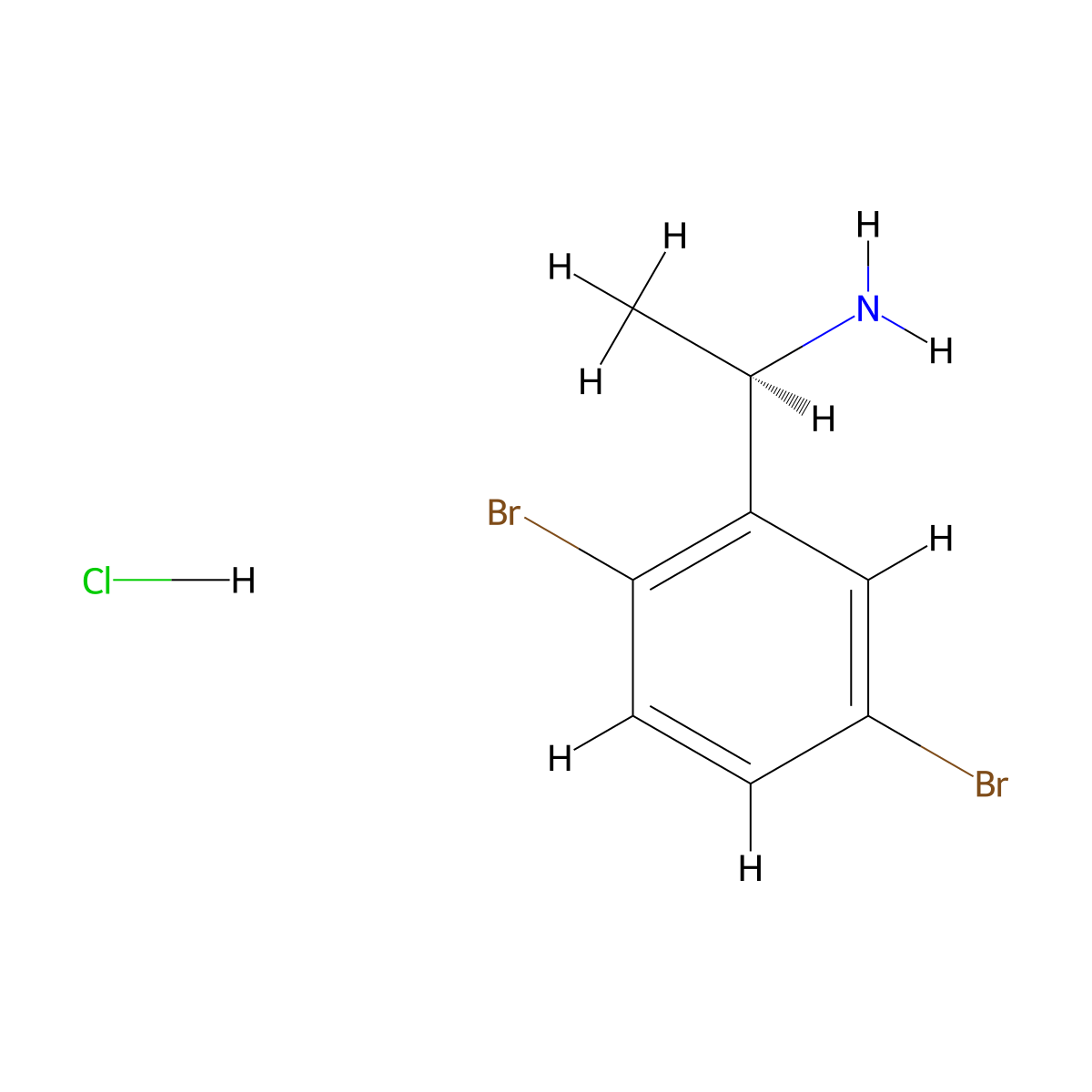 (1R)-1-(2,5-dibromophenyl)ethan-1-amine hydrochloride molecular structure, CAS 2757961-35-4