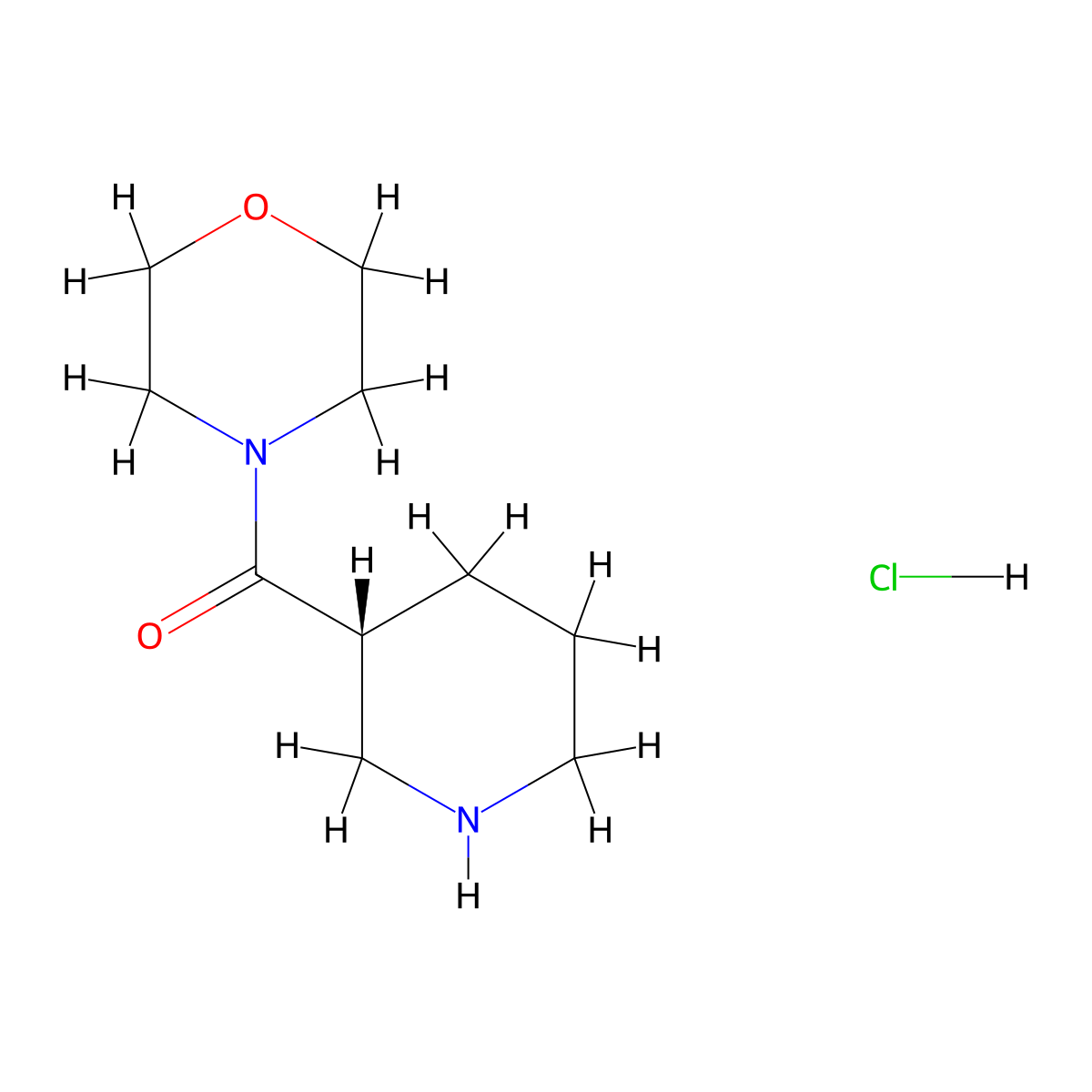 4-[(3R)-piperidine-3-carbonyl]morpholine hydrochloride molecular structure, CAS 2757961-38-7