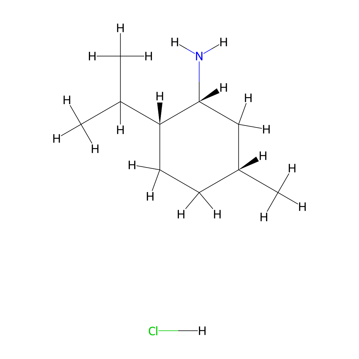 (1R,2R,5R)-5-methyl-2-(propan-2-yl)cyclohexan-1-amine hydrochloride molecular structure, CAS 2757961-47-8