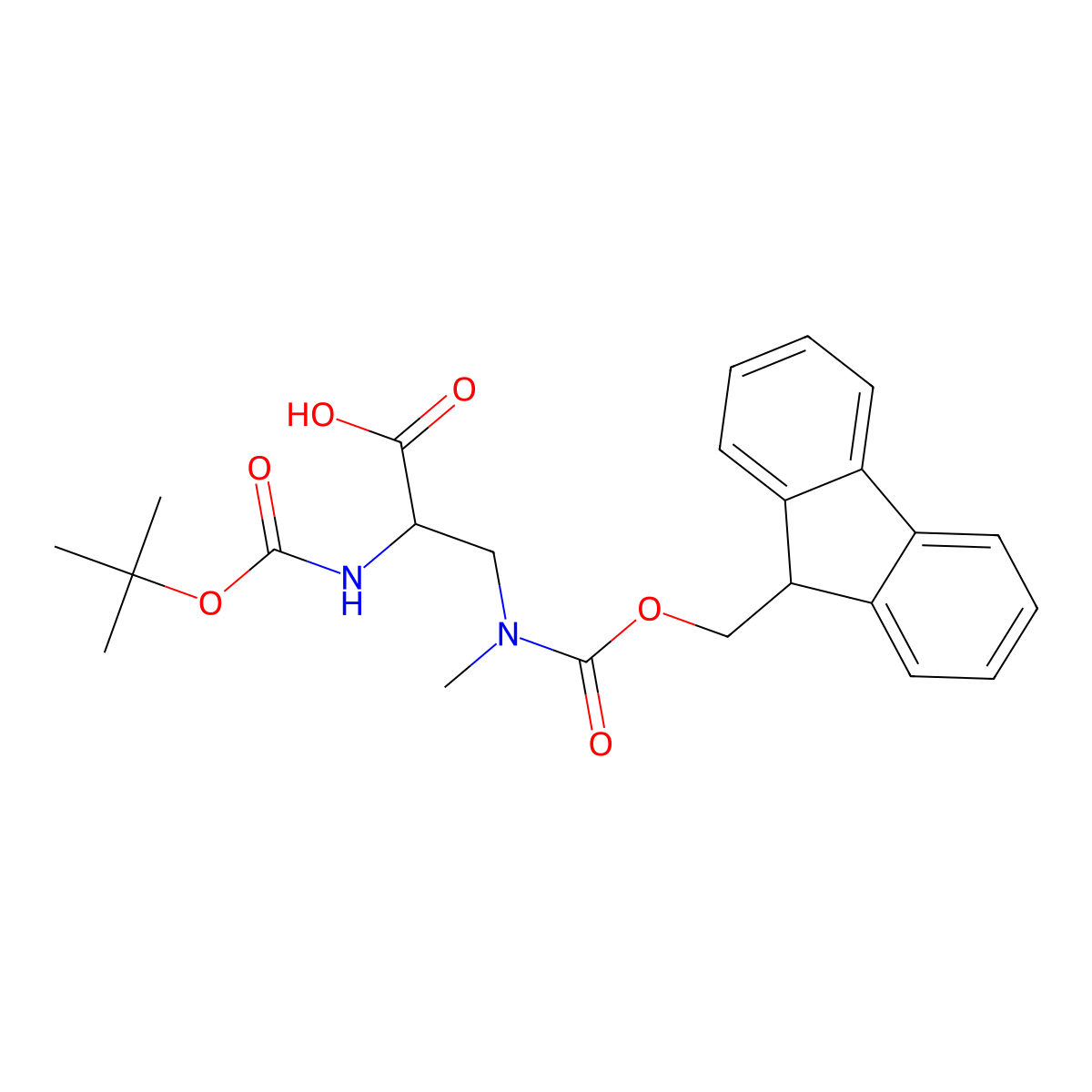 (2S)-2-{[(tert-butoxy)carbonyl]amino}-3-({[(9H-fluoren-9-yl)methoxy]carbonyl}(methyl)amino)propanoic acid molecular structure, CAS 2757961-49-0