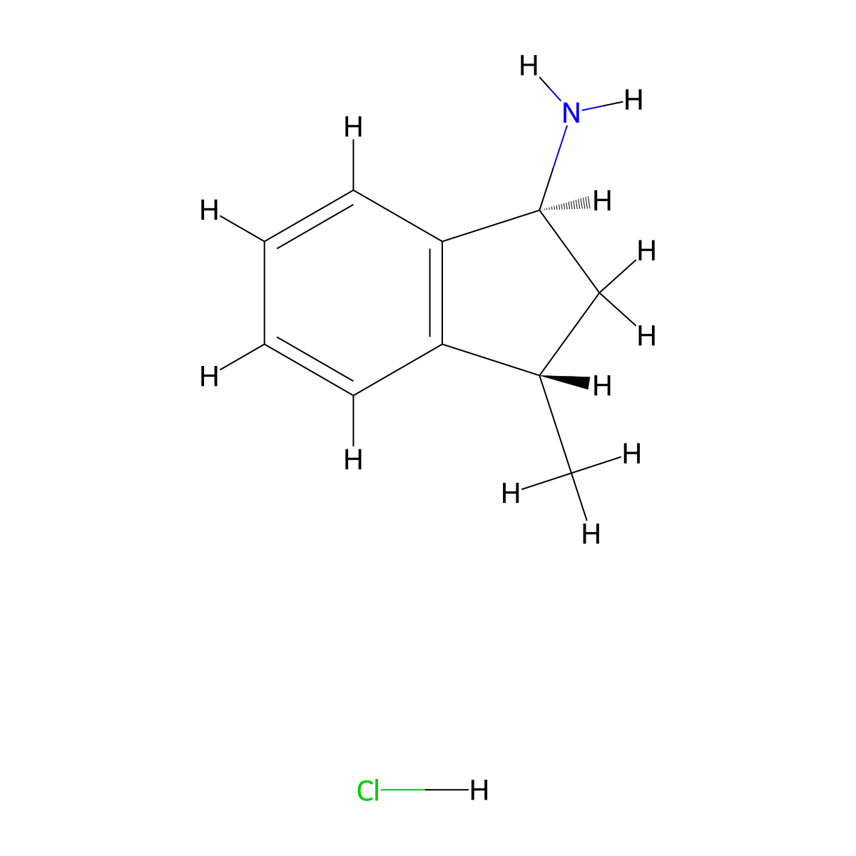 (1S,3S)-3-methyl-2,3-dihydro-1H-inden-1-amine hydrochloride molecular structure, CAS 2757961-62-7
