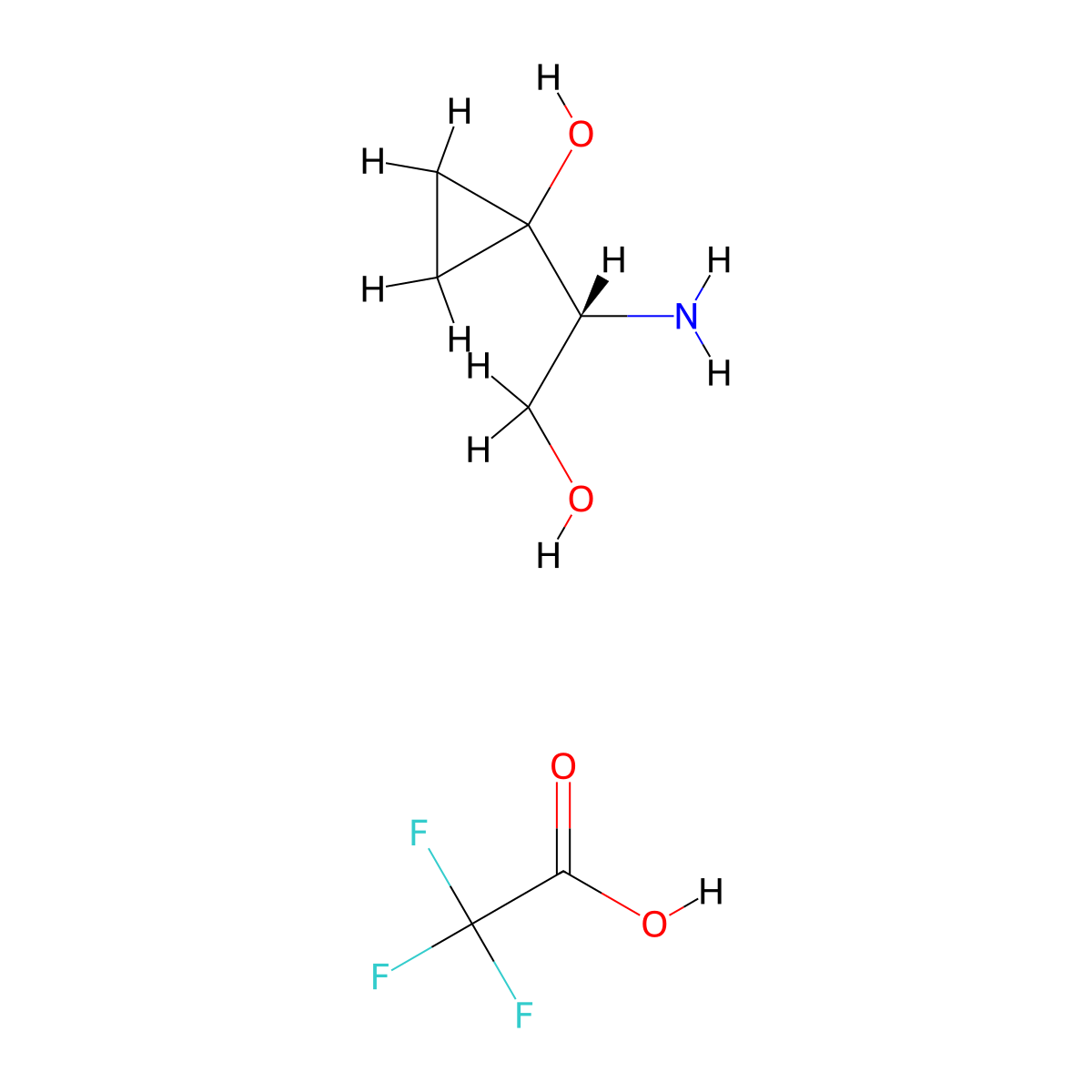 1-[(1R)-1-amino-2-hydroxyethyl]cyclopropan-1-ol; trifluoroacetic acid molecular structure, CAS 2757961-65-0