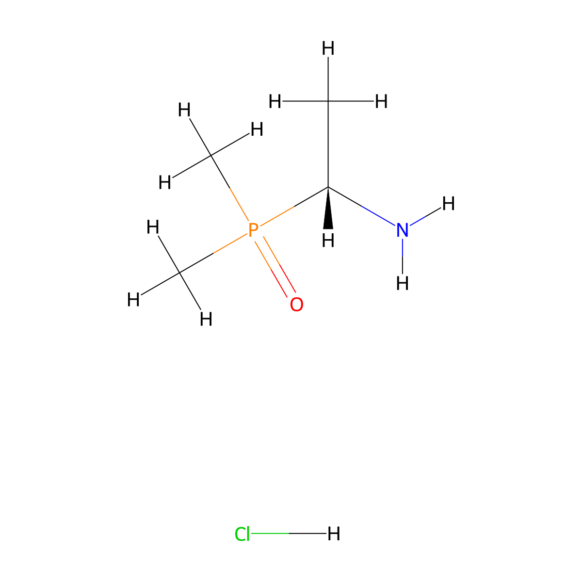 (1R)-1-(dimethylphosphoryl)ethan-1-aminehydrochloride molecular structure, CAS 2757961-72-9