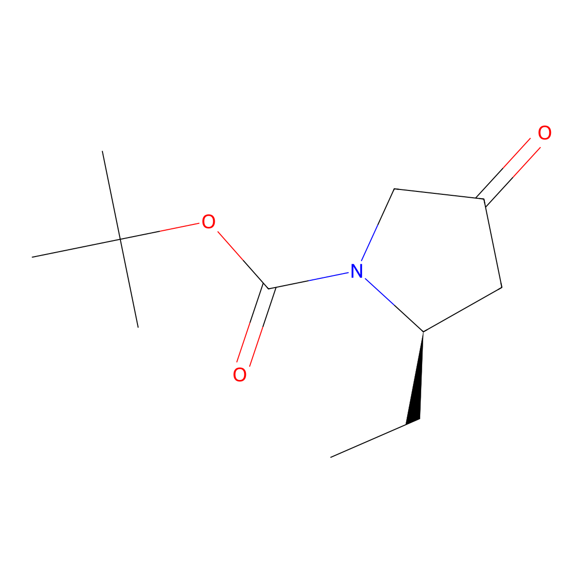 tert-butyl (2R)-2-ethyl-4-oxopyrrolidine-1-carboxylate molecular structure, CAS 2757961-78-5