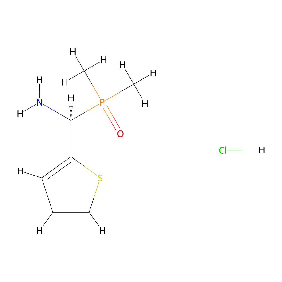 (1S)-1-(dimethylphosphoryl)-1-(thiophen-2-yl)methanamine hydrochloride molecular structure, CAS 2757961-80-9