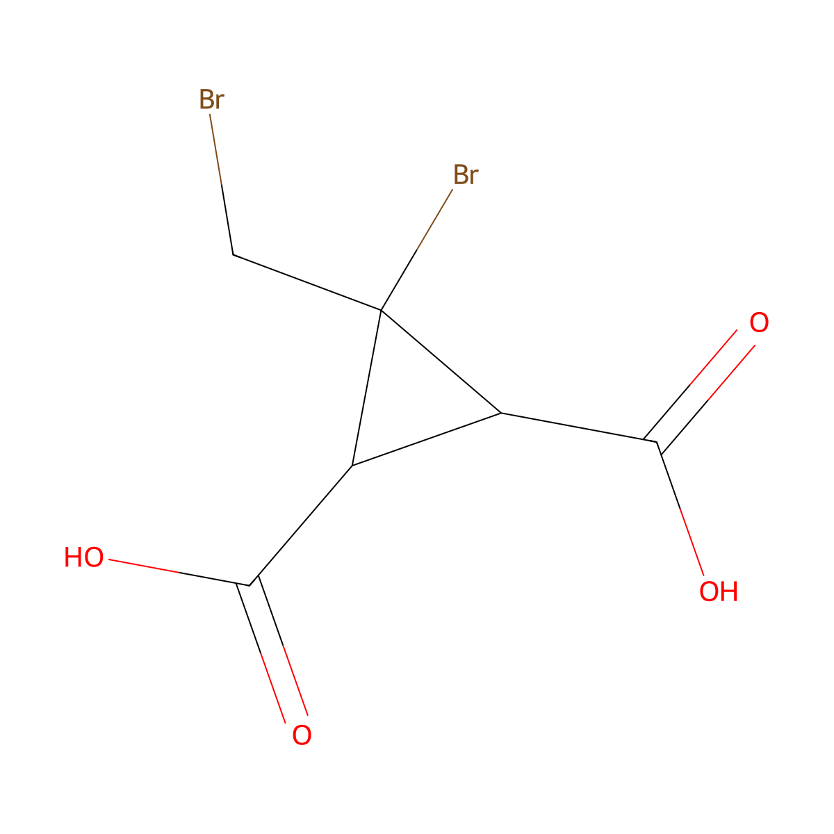3-Bromo-3-(bromomethyl)cyclopropane-1,2-dicarboxylic acid molecular structure, CAS 2757999-60-1